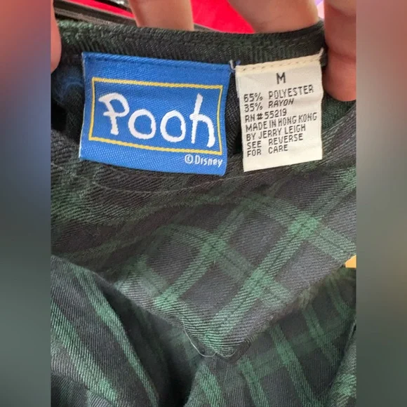 Vintage Disney Pooh Plaid Jumper Dress Winnie the Pooh Embroidered Size M - Picture 6 of 6